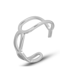 Fashion Steel Color Titanium Steel Geometric Figure 8 Open Ring