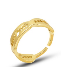 Fashion Gold Stainless Steel Gold-plated Geometric Hollow C-shaped Open Ring