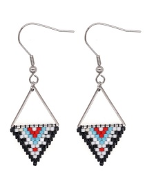 Fashion 5# Triangular Rice Bead Braided Stainless Steel Earrings