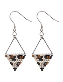 Fashion 12# Triangular Rice Bead Woven Stainless Steel Earrings