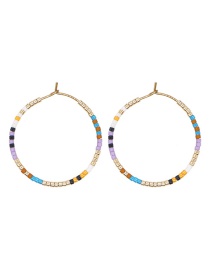 Fashion 2# Rainbow Rice Beads Beaded Earrings