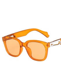 Fashion Orange Frame Orange Slices Large Frame Sunglasses With Buckle