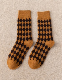 Fashion Yellow Diamond Wool Socks