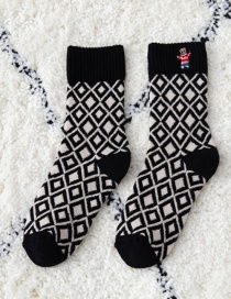 Fashion Lingge Cubs Rhombus Zebra Pattern Cotton Socks