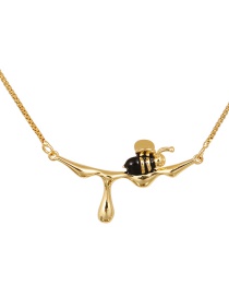 Fashion Gold Copper Drop Oil Bee Necklace