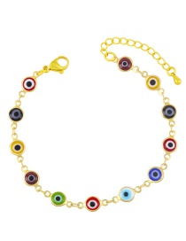 Fashion Color Copper Dripping Eyes Bracelet
