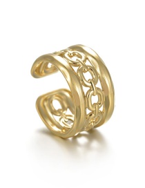 Fashion Gold Titanium Steel O-chain Hollow Open Ring