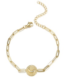 Fashion Gold Stainless Steel Round Brand Moon Bracelet