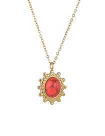 Fashion Gold Irregular Red Pine Necklace
