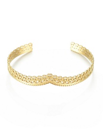 Fashion Gold Titanium Steel Hollow Water Drop Bracelet