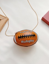Fashion Dark Orange Pu Rugby Messenger Bag