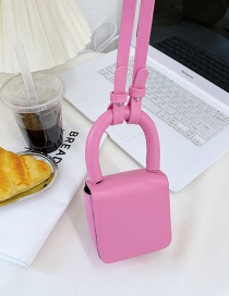 Fashion Pink Pu Square Crossbody Bag
