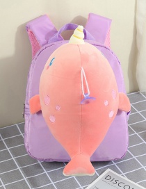 Fashion Purple Cartoon Children Stick Dolphin Backpack