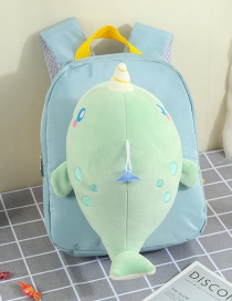 Fashion Blue Cartoon Children Stick Dolphin Backpack