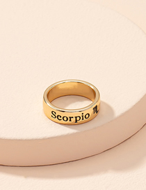 Fashion Scorpio Alloy Drip Oil Letter Twelve Constellation Ring