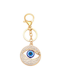 Fashion 6# Alloy Inset Zirconium Eye Keychain  Alloy