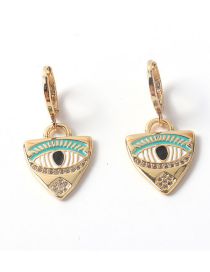 Fashion Blue Brass Diamond Drip Eye Shield Earrings