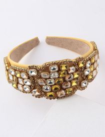 Fashion Yellow Geometric Diamond Wide Brim Headband