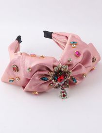 Fashion Pink Geometric Diamond Wide Brim Headband