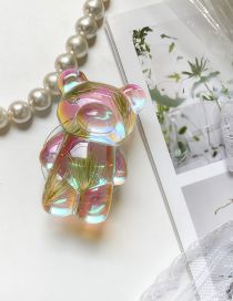 Fashion Color Radium Real Flower - Grass Acrylic Laser Flower Bear Airbag Phone Holder