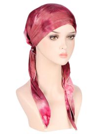 Fashion Wine Red Tie-dye Pleated Pullover Hat With Two Tail Stripes