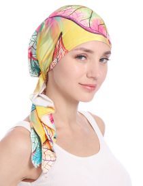 Fashion Yellow Printed Curved Toe Cap