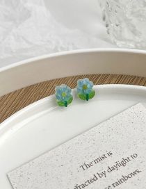 Fashion C Blue (earrings) Resin Transparent Flower Stud Earrings