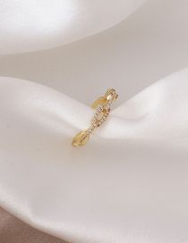 Fashion Gold Bronze Diamond Chain Ring
