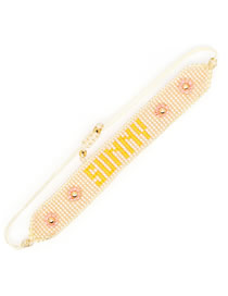 Fashion Mi-b190464b Rice Bead Braided Letter Bracelet