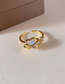 Fashion Gold Color Bronze Diamond Iridescent Love Bear Open Ring