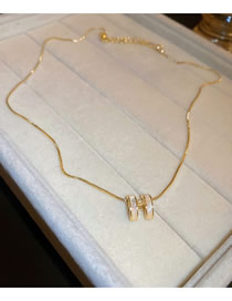 Fashion Gold Color-necklace Bronze Zirconium Shell Alphabet Necklace