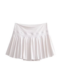 Fashion White Solid Color High Waist Skirt