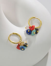 Fashion D Titanium Steel Geometric Colorful Gravel Earrings