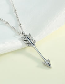 Fashion Silver Brass Diamond Sword Necklace