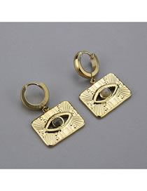 Fashion 5 Ear Loops Titanium Gold Plated Eye Tag Earrings