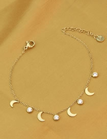 Fashion 12# Titanium Diamond Moon Bracelet