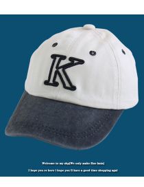 Fashion K Standard - Black Cotton K Logo Colorblock Baseball Cap