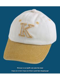 Fashion K Standard - Yellow Cotton K Logo Colorblock Baseball Cap