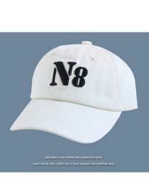 Fashion N8 Standard - White Cotton Embroidered Baseball Cap