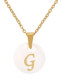 Fashion G Titanium Steel Round Shell 26 Letter Necklace