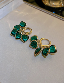 Fashion Ear Buckles - Green Geometric Triangle Crystal Tassel Earrings