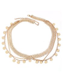 Fashion Gold Alloy Multilayer Tassel Geometric Waist Chain
