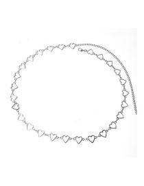 Fashion Silver Metal Cutout Heart Waist Chain