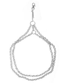 Fashion Silver Alloy Double Layer Chain Ring Leg Chain