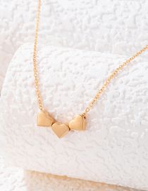Fashion Gold Heart Beaded Single Layer Necklace