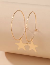 Fashion Gold Alloy Pentagram Disc Earrings