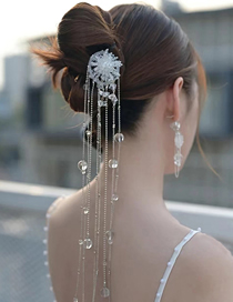 Fashion Duckbill Clip-transparent Color Geometric Crystal Extra Long Fringe Hair Clip