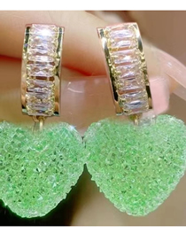 Fashion Green (12 Pairs) Fudge Peach Heart Stud Earrings