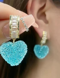 Fashion Blue (12 Pairs) Fudge Peach Heart Stud Earrings