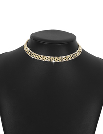Fashion Gold Color Alloy Row Diamond Choker Necklace